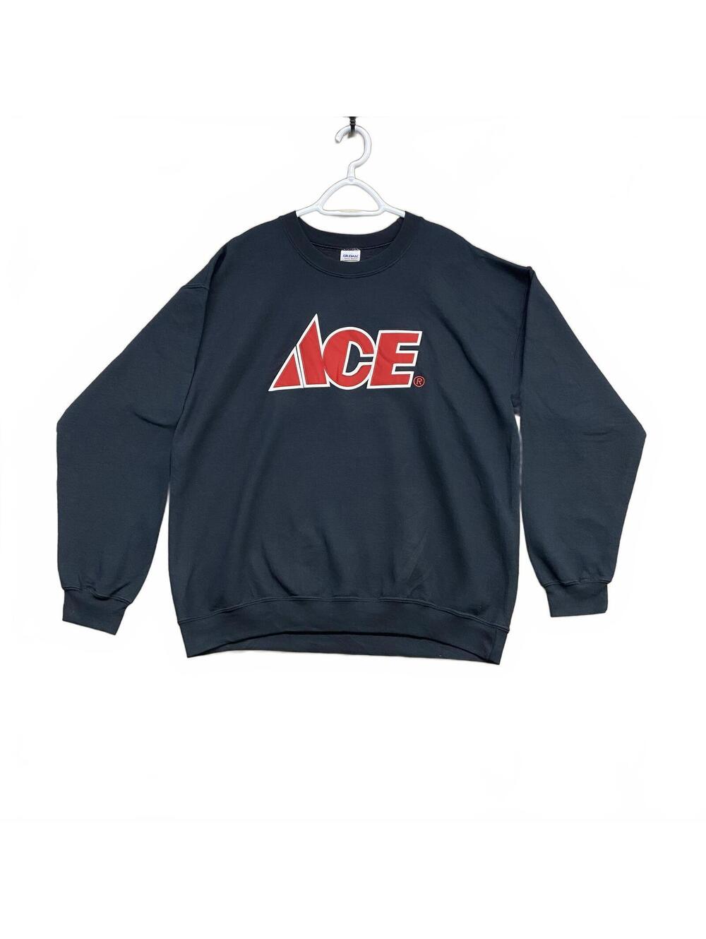 Vintage 90s Ace Hardware Black Crewneck Sweatshirt Gildan Heavy Blend L